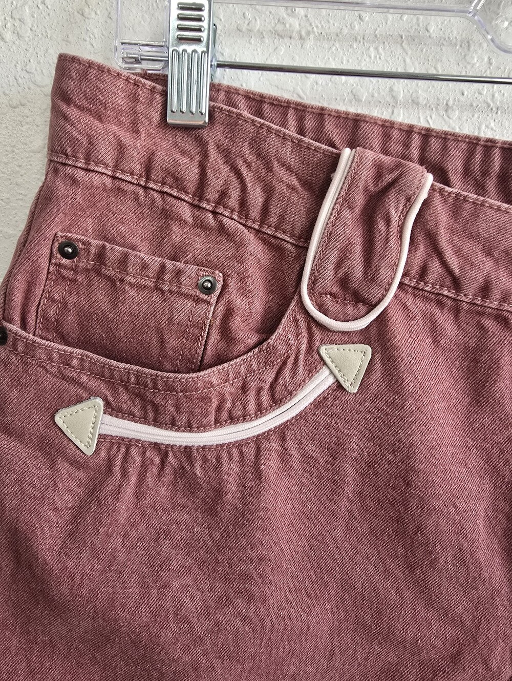 Howdy Hanny Western Denim Shorts Size XL Rust Pink NWT - Picture 4 of 9